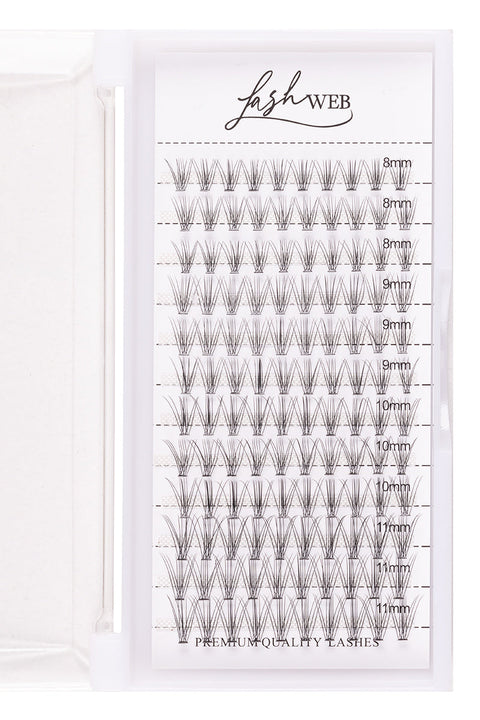 Lashweb Ripsmetutikud 8-11mm MIX 10D C-kaar 0,10 XL karp (120 tutikut)